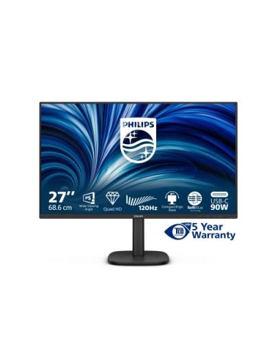Philips LED Monitor 27" Wide 27B2U3601/00 IPS 2560x1440 120Hz 4ms 350cd/m² 1000:1 2x2W Speakers Height Adj. PIVOT HDMI DP USB-C 