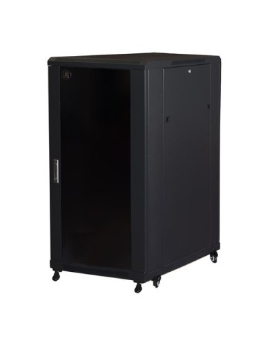 19'' Rack Cabinet 22U (H)1166x(W)600x(D)800mm Black Glass Door LK1922U68N