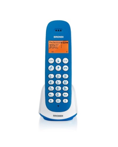BRONDI ADARA 10273844 Cordless Phone - Blue/White DECT with Backlit Alphanumeric Display, Caller ID & Handsfree
