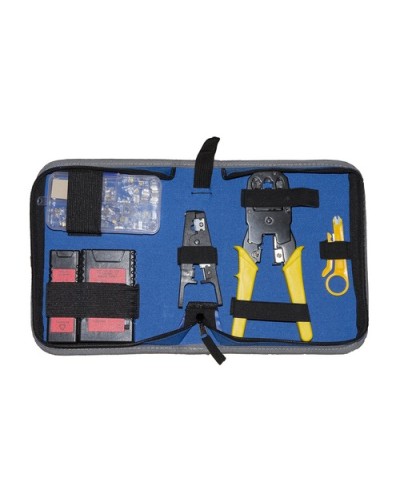 LINK Network Tool Kit with Tester, Wire Stripper, 4/6/8 Pole Insertion Tool for Keystone Jacks LKMS09