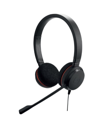 Jabra EVOLVE 20 MS Duo USB-C/A Professional Headset, Noise Cancelling, Mute Button, Microsoft Certified - 2 YEAR HEADSET WARRANT