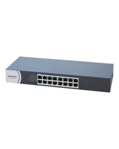 HIKVISION 16-Port Gigabit Ethernet Switch 10/100/1000Mbps RJ45 19-Inch Rackmount Metal Case DS-3E0516R-O