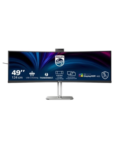 MONITOR PHILIPS 48,8" 32:9 CURVED 49B2U6903CH/00 VA 5120x1440 4ms 500cd/m² 2x5W MM WEBCAM Reg.H 2HDMI DP RJ45 USB-C docking