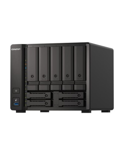 QNAP TS-h973AX-32G 9-Bay NAS Tower (No HDDs) 2.5"/3.5", Dual 2.5GbE + 10GBASE-T, 32GB DDR4, AMD Ryzen V1500B 4-Core