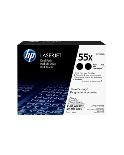 HP CE255XD No. 55X Black 25,000 Page Yield for LaserJet P3015