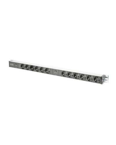 Aluminum Power Strip with 12 Outlets on 2 Circuits for Rack Cabinets