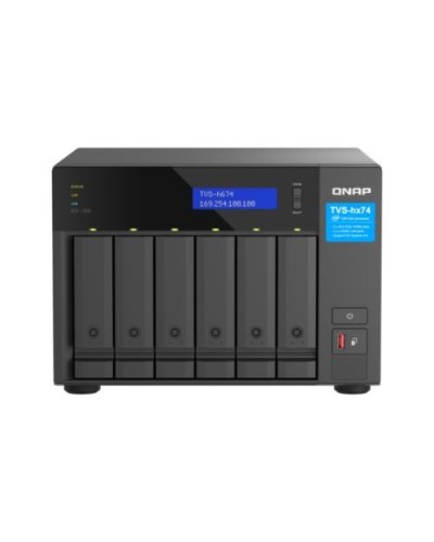 QNAP TVS-h674-i3-16G Hero NAS Tower - 6-Bay, No HDD, 3.5"/2.5", 2x M.2 PCIe, 2x 2.5GbE, 16GB DDR4, HDMI, Intel i3-12100, 250W