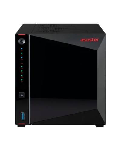 ASUSTOR AS5404T NAS Tower - 4-Bay + 4xM.2 NVMe, Intel Celeron N5105, 4GB RAM (Up to 16GB), 2x2.5GbE, 3xUSB 3.2 Gen 2