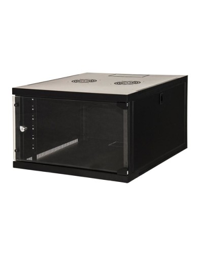 19 inch Rack Cabinet 6U Wall Mount (H)350x (W)540 x Depth 600 mm Black Color Glass Door - LK1907U66N