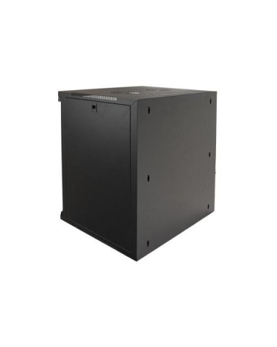 19" 15U Wall Mount Network Rack Cabinet - Black Glass Door
