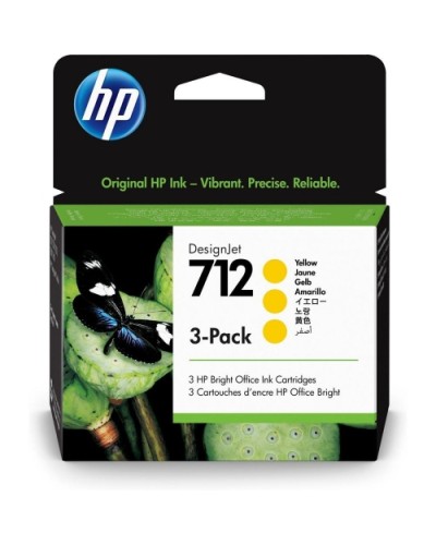 HP 3ED79A No. 712 Yellow Tri-pack Ink
