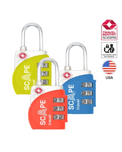 Scape Travel Candado TSA con combinación (azul, rojo, amarillo)