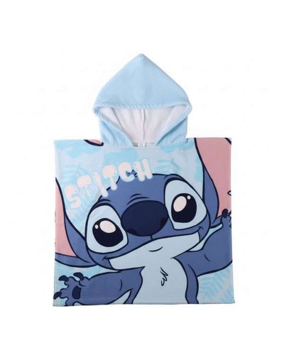 Hupullinen ponchopyyhe Stitch Sininen 55 x 77 cm