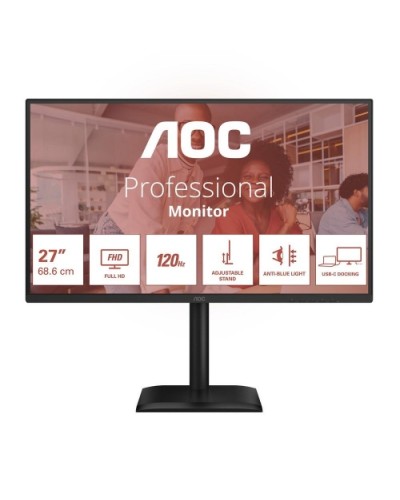 AOC LED 27" Wide Monitor 27E4CV IPS 1920x1080 120Hz 4ms 300cd/m² 20,000,000:1 2x2W Speakers PIVOT Height Adj. HDMI DP USB-C Dock