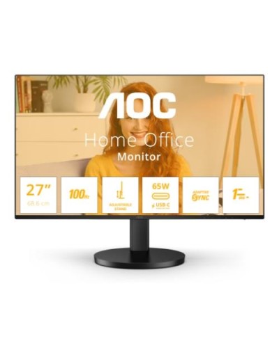 AOC 27" QHD Monitor, IPS, 100Hz, 4ms, USB-C Docking