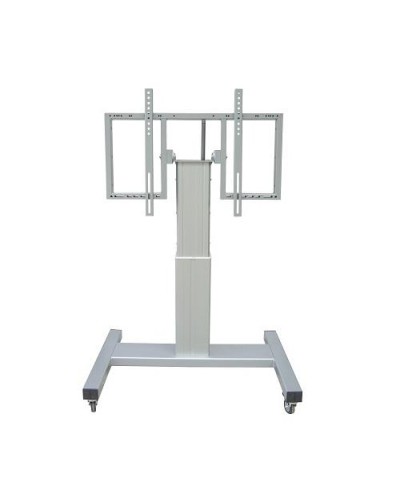 ATLAS X MOTORIZED MOBILE FLAT SCREEN STAND 42''-90'' HEIGHT ADJUSTABLE 90° TILT TABLE TYPE 150 KG CAPACITY SILVER