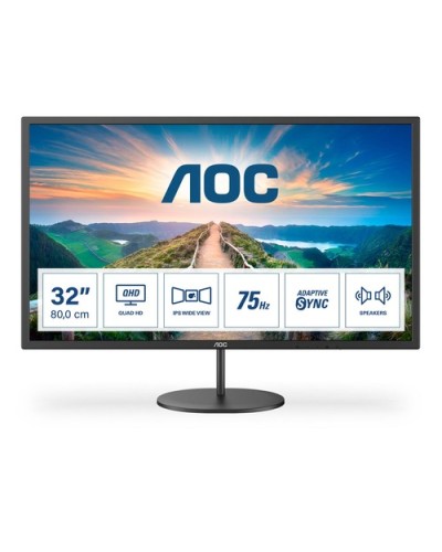 AOC LED Monitor 31.5" Wide Q32V4 IPS 2560x1440 4ms 250cd/m² 1200:1 (20M:1) 2x2W Speakers HDMI DP