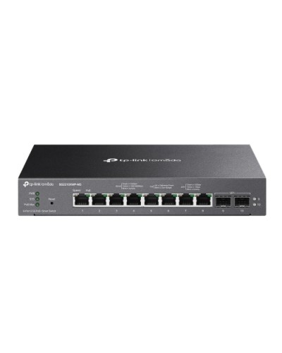 TP-Link SG2210XMP-M2 8-Port Gigabit Switch with 2-Port 10GE SFP+, 8-Port PoE+ 802.3at/af, 160W PoE Power, Omada SDN Compatible