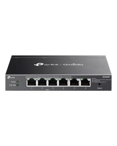 TP-Link Omada ES206GP 6-Port Gigabit Desktop Easy Managed Switch with 4-Port Gigabit PoE+