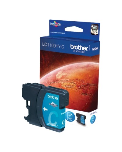 BROTHER LC-1100HYC Cyan Ink Cartridge - 750 Page Yield - Compatible with DCP-6690CW DCP-J715W MFC-6490CW MFC-5490CN MFC-5890CN M