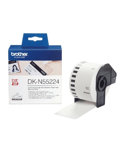 BROTHER DKN-5522 NON-ADHESIVE Tape Black/White 54mm - 30.48 Meters Length X QL-550 QL-1050N QL-570 QL-700 QL-710W QL-800 QL-810