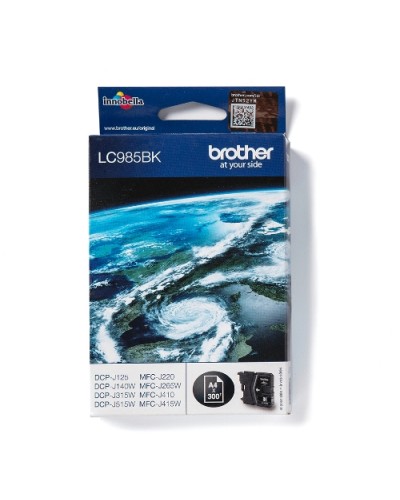 BROTHER LC985BK Black Ink Cartridge 300 Page Yield - DCP-J515W DCP-J125 DCP-J140W DCP-J315W MFC-J220 MFC-J265W MFC-J410 Compatib