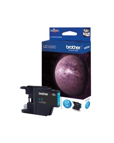 BROTHER LC-1220C Cyan Ink Cartridge - 300 Page Yield - Compatible with MFC-J430W, MFC-J825DW, MFC-J625DW, DCP-J525W, DCP-J925DW