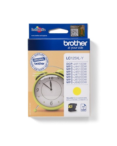 BROTHER LC-125XLY Yellow Ink Cartridge (1200 Pages) - MFC-J4410DW MFC-J4510DW MFC-J4610DW MFC-J4710DW MFC-J6920DW MFC-J6520DW