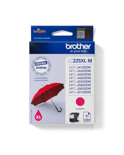 BROTHER LC-225XLM Magenta Ink Cartridge - 1200 Pages - For MFC-J5320DW, MFC-J5620DW, MFC-J5720DW, MFC-J4620DW