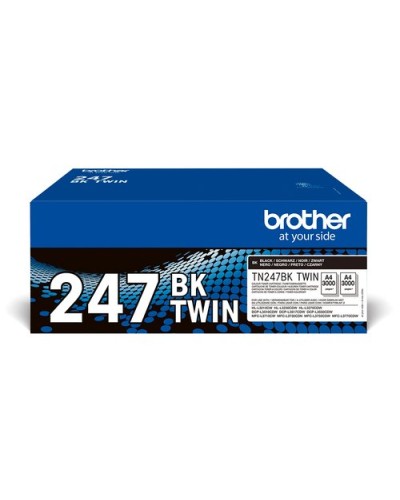 2x BROTHER TN-247Bk Black Toner 2x 3000PP Compatible with HL-L3210CW HL-L3230CDW HL-L3270CDW DCP-L3550CDW MFC-L3730CDN MFC-L3750
