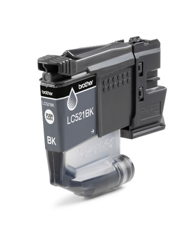 BROTHER LC-521BK Black Ink Cartridge 500 Pages - DCPJ1260W DCPJ1310DW DCPJ1360DW DCPJ1460DW Compatible