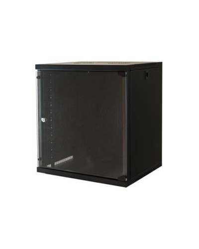 RACK LINK 19'' 12U Wall Mount Network Cabinet (H)620 x (W)540 x (D)450 mm Assembled Glass Door Black - LK1912UN