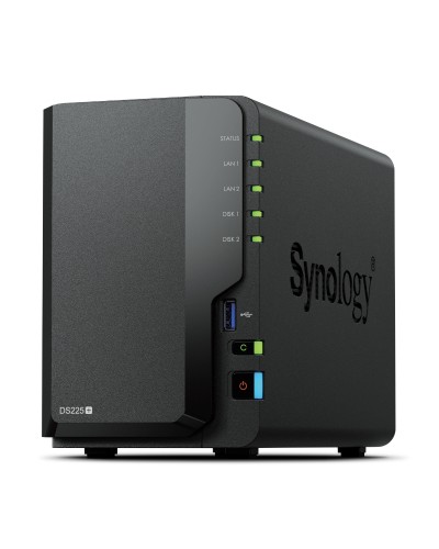 SYNOLOGY DS225+ NAS TOWER 2XHDD NOHDD 3.5''/2.5'' SATA 1GBe/2.5GBe 2GB RAM Intel Celeron J4125