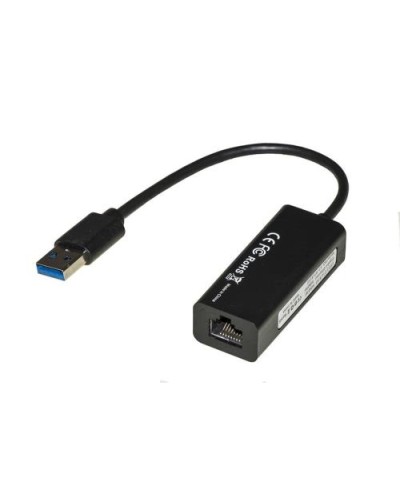 USB 3.0 A Male to Gigabit Ethernet RJ45 8P Adapter - Black LKMG02