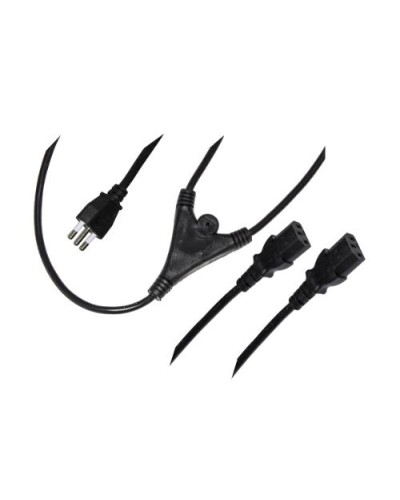 Power Cord Splitter Cable - Italian Plug to Dual VDE-IEC Female - 1.7M