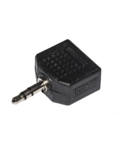 STEREO AUDIO LINK ADAPTER MINI JACK 3.5mm TO 2x MINI JACK 3.5MM, M/FF, BLACK, LKADAT26
