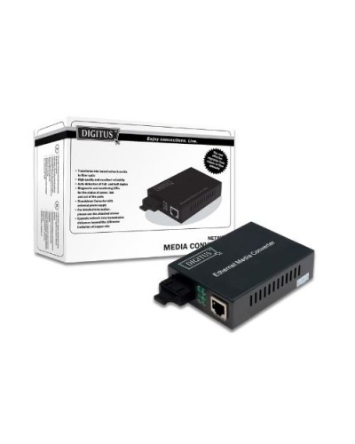 DIGITUS 10/100/1000 Gigabit Media Converter RJ45 to Fiber Optic ST 1000Base-SX - DN82110