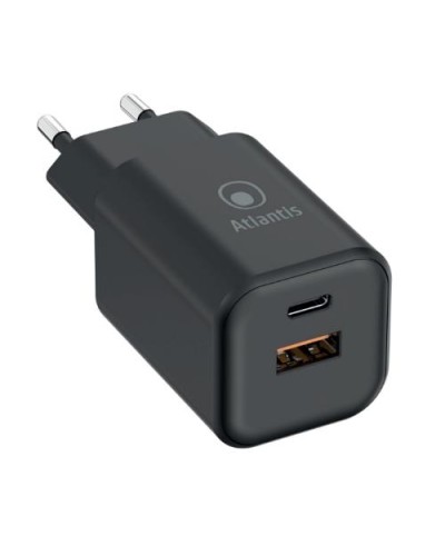 ATLANTIS UNIVERSAL NOTEBOOK POWER ADAPTER P008-PD65GN-2U AC 65W 1xUSB 1xUSB-C PD Output