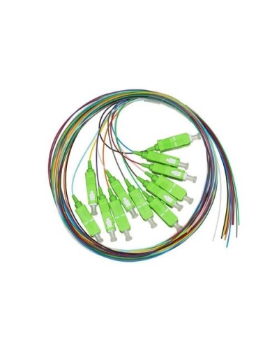 12 Color-Coded Fiber Optic Pigtails SC APC Singlemode 9/125 OS2 Simplex 2M - LKSC12APC