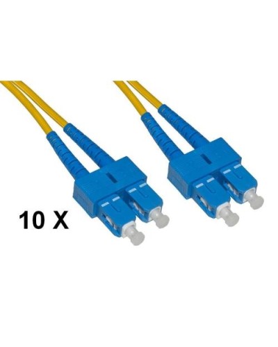 SC to SC Singlemode Duplex OS2 Fiber Optic Cable 2mm Sheath 50/125 MT.2 - 10 Pcs Pack - LKSCSC902E