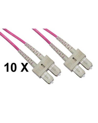 SC to SC Multimode Duplex OM4 Fiber Optic Cable 2mm Sheath 50/125 5-Meter 10-Pack - LKSCSC4505E