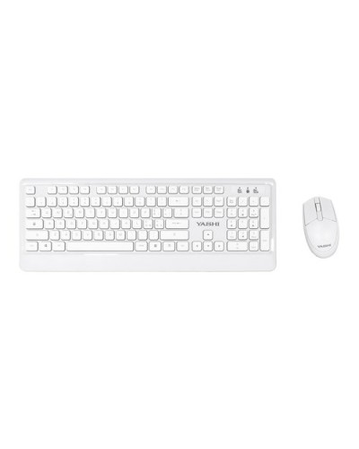 Yashi Exclusive Multimedia Keyboard & Mouse Wireless KIT White US - MY538