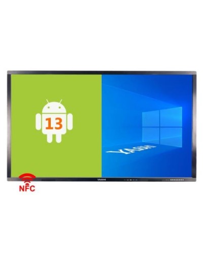 YASHI 75" Interactive Touch Monitor LY7517 LCD 4K TYPE-C 4GB RAM Android 13, Wall Mount Included + Integrated 48mp Webcam
