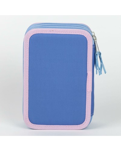 Driedubbele Pennenzak Stitch Roze 12,5 x 6,5 x 19,5 cm