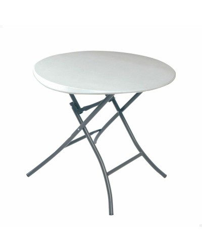 Mesa Plegable Lifetime Blanco Redonda Acero Plástico 83 x 73,5 cm