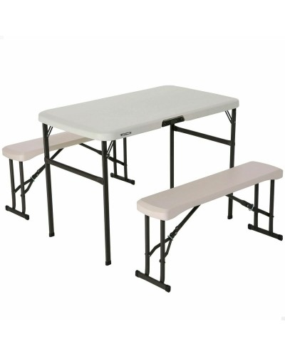 Tisch-Set mit Stühlen Lifetime Creme 106 x 61 x 74 cm