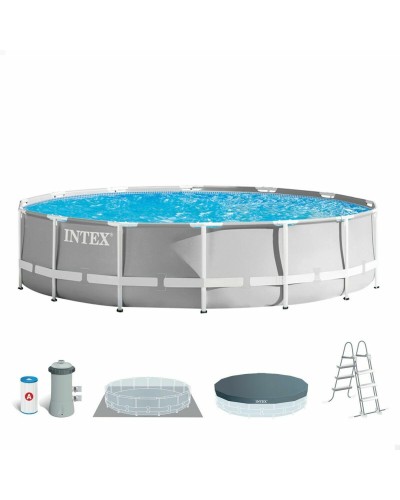 Piscina Desmontable Intex Prism Frame 457 x 107 cm 14.614 l Gris