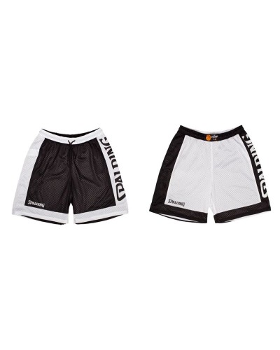 Basketballshorts für Herren Spalding Weiß Schwarz Reversibel