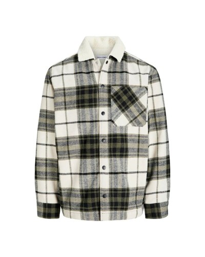 Herenshirt met Lange Mouwen Jack & Jones Jjzac Teddy Overshirt Ls Olijf