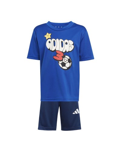 Children's Sports Outfit Adidas LK Training-Essentials Fun Blue 2 Pieces
